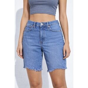 Madewell High-Rise Mid-Length Distressed Denim Cut-Off‎ Shorts Women's size 26